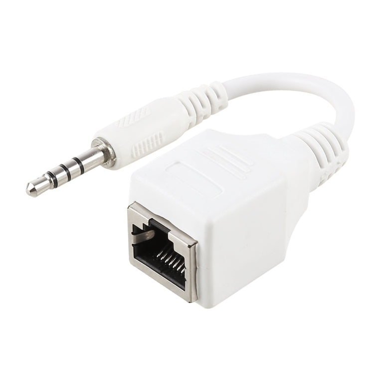 Presa CAT5 RJ45 a adattatore di rete LAN Ethernet audio maschio a 4 poli da 3,5 mm, lunghezza totale: circa 13 cm Presa CAT5 RJ45 a adattatore di rete LAN Ethernet audio maschio a 4 poli da 3,5 mm, lunghezza totale: circa 13 cm